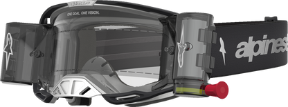 ALPINESTARS GOGGLES Vision 8 Goggle - Amber - Roll-Off - Black/Silver - Clear Lens 5103327-1742