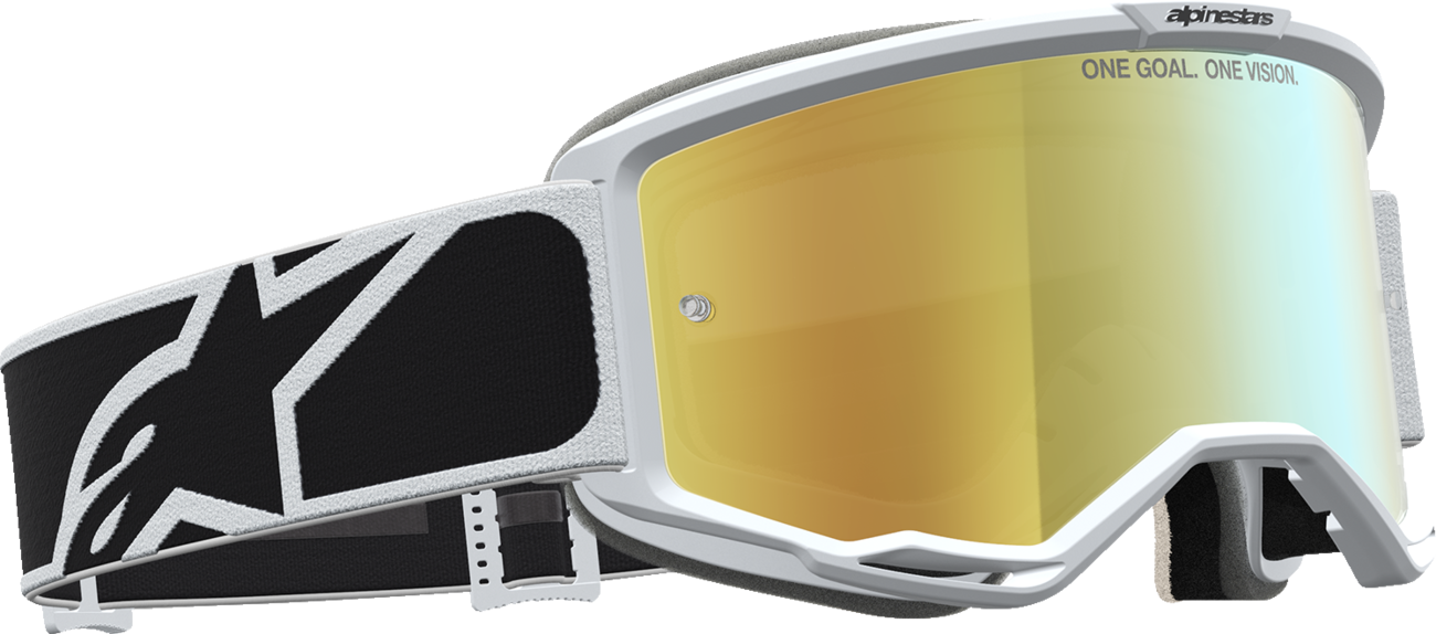 ALPINESTARS GOGGLES Vision 5 Goggle - Rora - Black/White - Gold Mirror Lens 5101927-1762