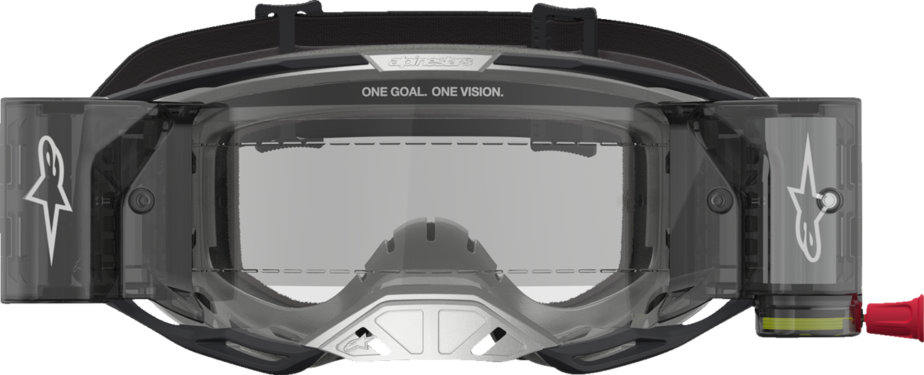 ALPINESTARS GOGGLES Vision 8 Goggle - Amber - Roll-Off - Black/Silver - Clear Lens 5103327-1742