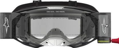 ALPINESTARS GOGGLES Vision 8 Goggle - Amber - Roll-Off - Black/Silver - Clear Lens 5103327-1742