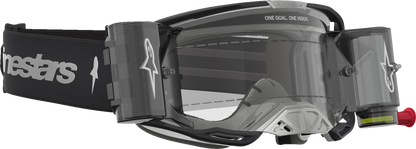 ALPINESTARS GOGGLES Vision 8 Goggle - Amber - Roll-Off - Black/Silver - Clear Lens 5103327-1742
