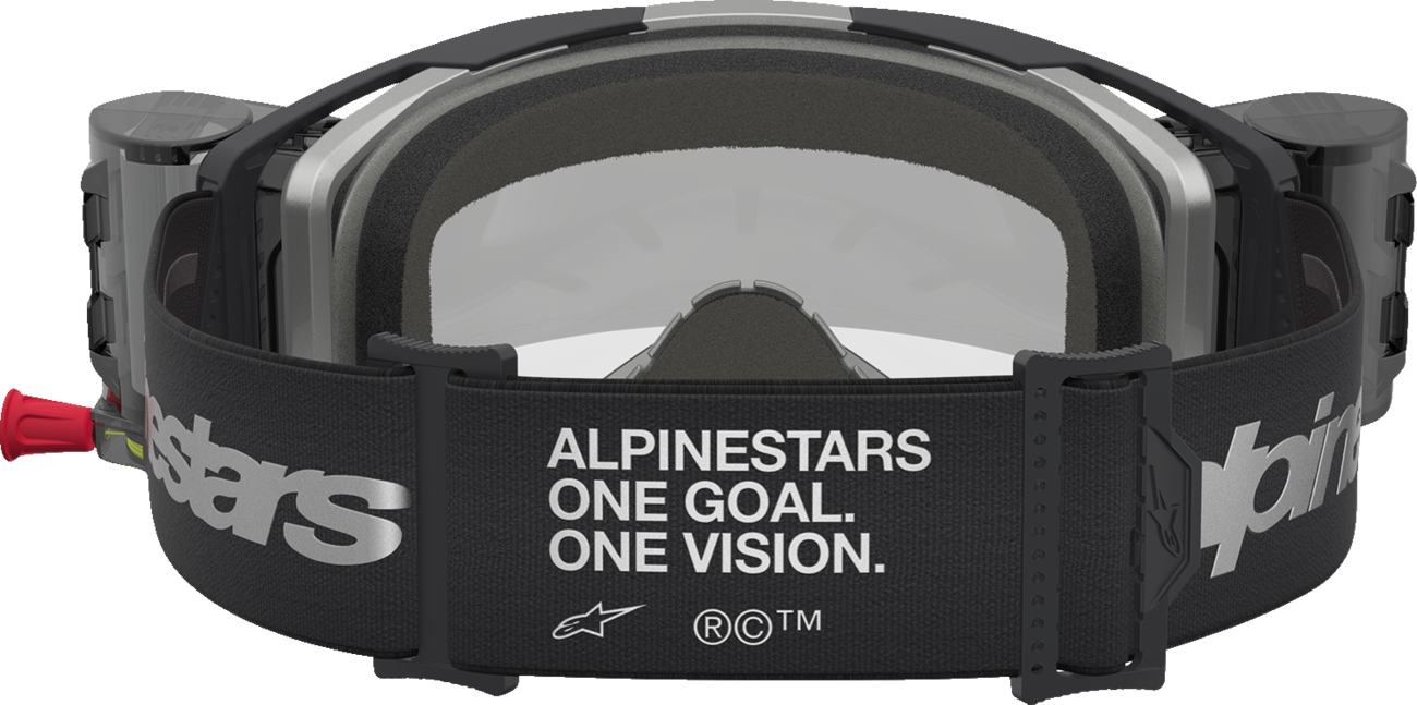 ALPINESTARS GOGGLES Vision 8 Goggle - Amber - Roll-Off - Black/Silver - Clear Lens 5103327-1742