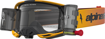 ALPINESTARS GOGGLES Vision 8 Goggle - Amber - Roll-Off - Yellow/Red/Black - Clear Lens 5103327-5009
