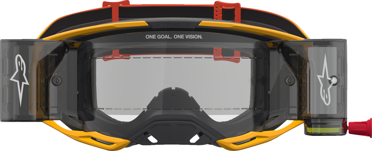 ALPINESTARS GOGGLES Vision 8 Goggle - Amber - Roll-Off - Yellow/Red/Black - Clear Lens 5103327-5009