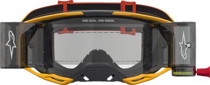 ALPINESTARS GOGGLES Vision 8 Goggle - Amber - Roll-Off - Yellow/Red/Black - Clear Lens 5103327-5009
