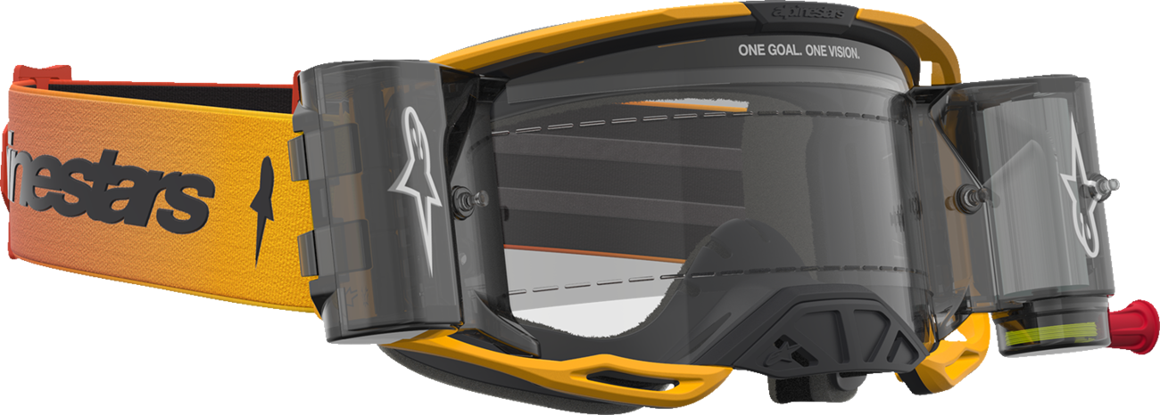 ALPINESTARS GOGGLES Vision 8 Goggle - Amber - Roll-Off - Yellow/Red/Black - Clear Lens 5103327-5009