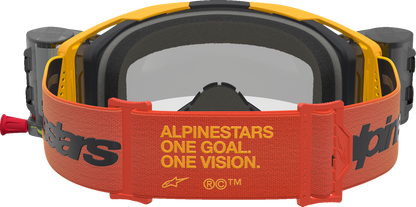 ALPINESTARS GOGGLES Vision 8 Goggle - Amber - Roll-Off - Yellow/Red/Black - Clear Lens 5103327-5009