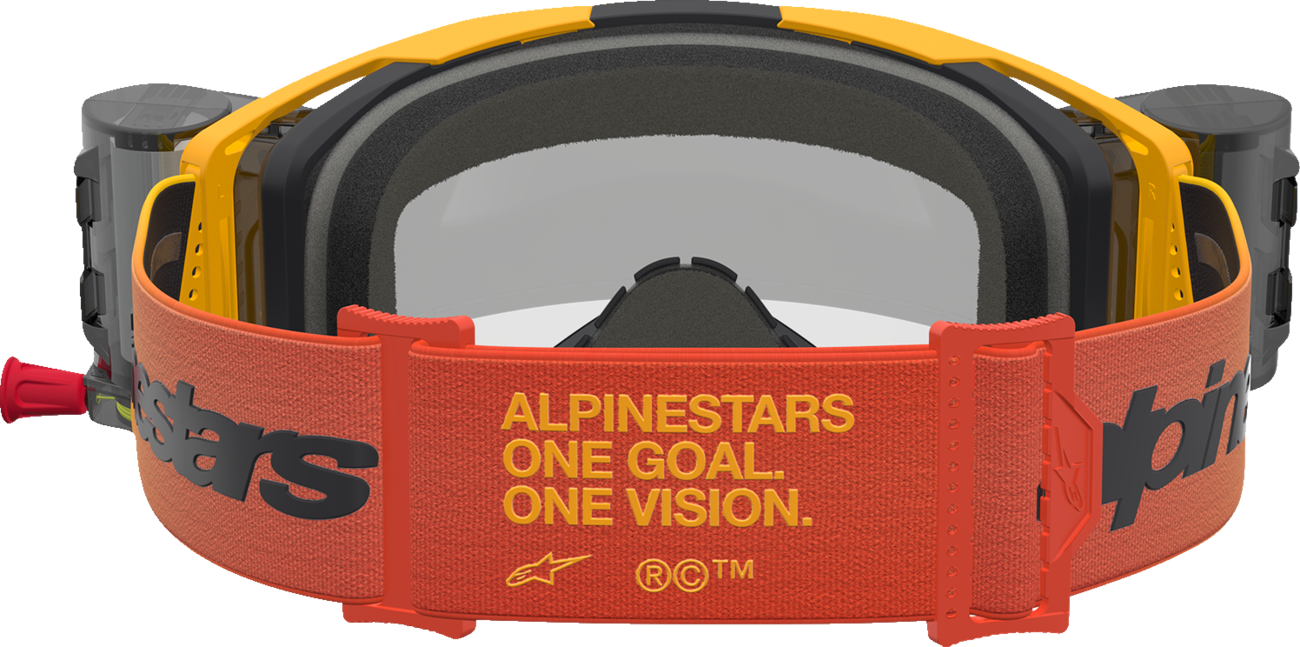 ALPINESTARS GOGGLES Vision 8 Goggle - Amber - Roll-Off - Yellow/Red/Black - Clear Lens 5103327-5009