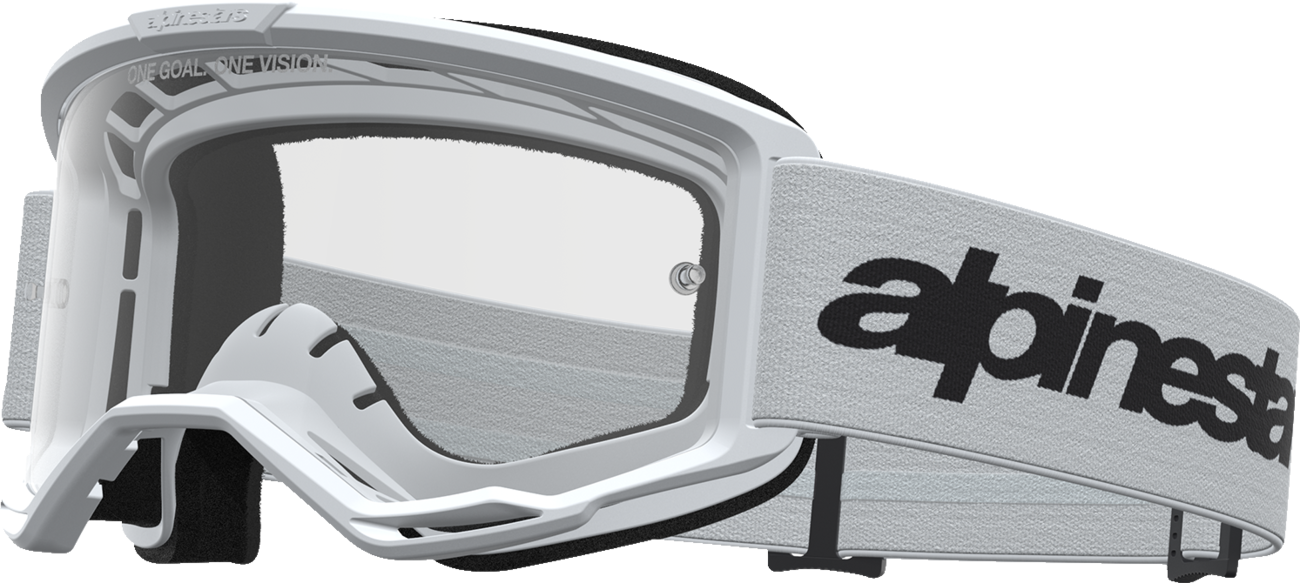 ALPINESTARS GOGGLES Vision 3 Goggle - Wordmark - White/Black - Clear Lens 5103325-2097