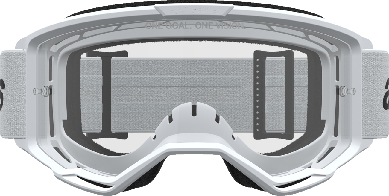 ALPINESTARS GOGGLES Vision 3 Goggle - Wordmark - White/Black - Clear Lens 5103325-2097