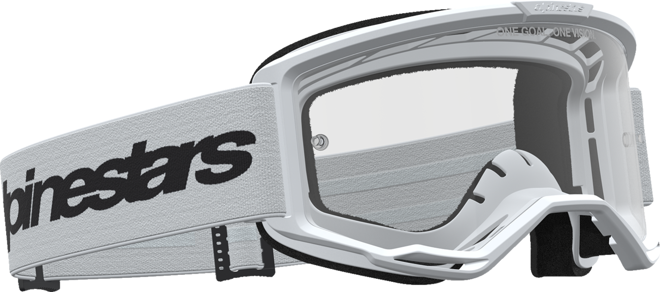 ALPINESTARS GOGGLES Vision 3 Goggle - Wordmark - White/Black - Clear Lens 5103325-2097
