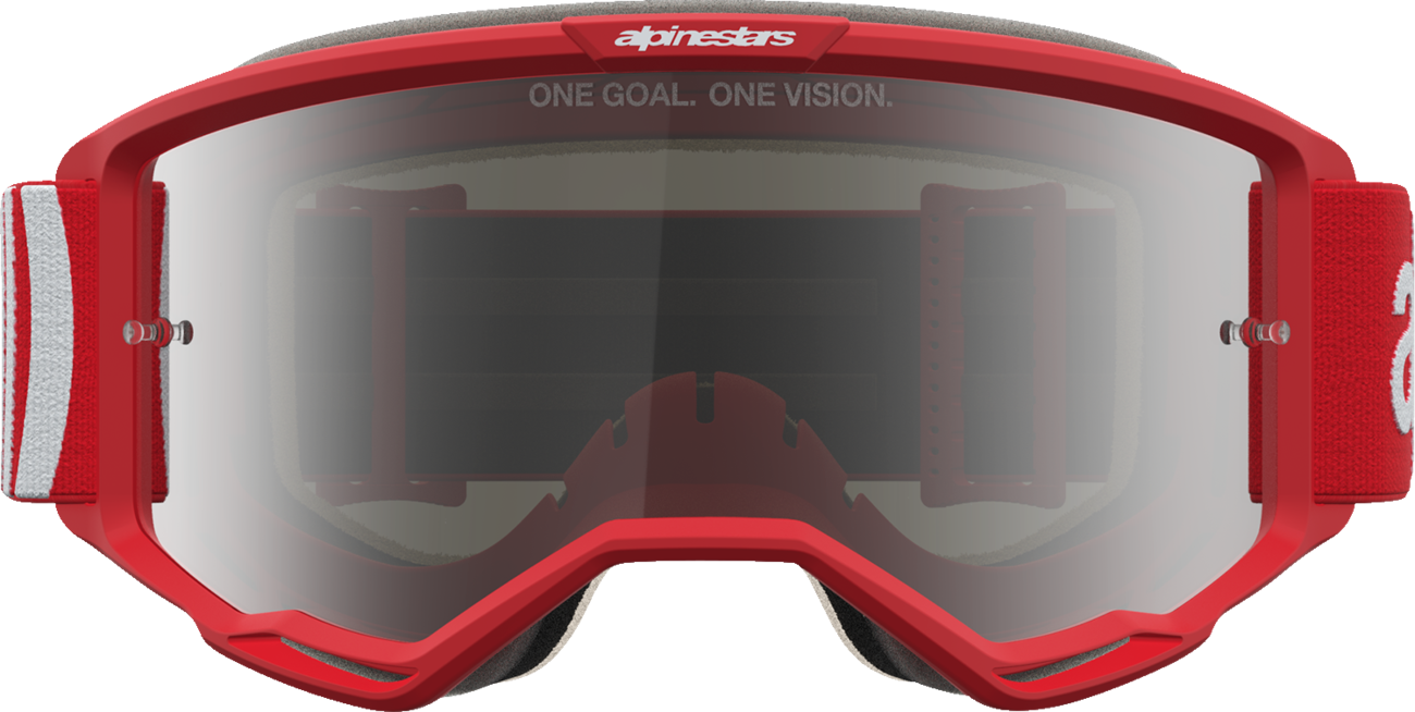 ALPINESTARS GOGGLES Vision 5 Goggle - Hone - Red/White - Silver Mirror Lens 5101827-3237