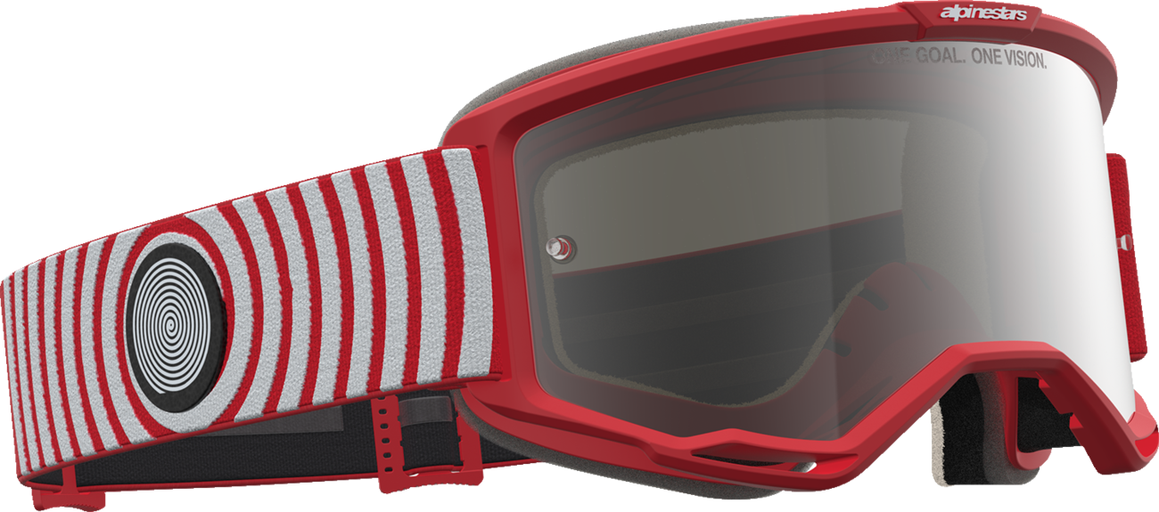 ALPINESTARS GOGGLES Vision 5 Goggle - Hone - Red/White - Silver Mirror Lens 5101827-3237
