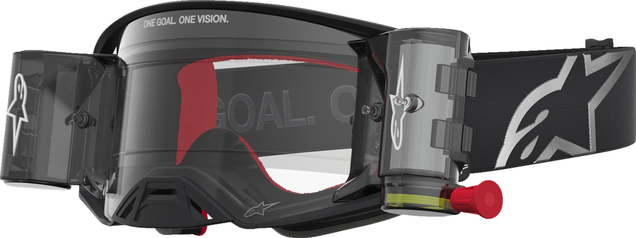 ALPINESTARS GOGGLES Supertech Goggle - Firma - Roll-Off - Black/Silver - Clear Lens 5100227-1742