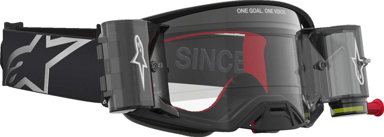 ALPINESTARS GOGGLES Supertech Goggle - Firma - Roll-Off - Black/Silver - Clear Lens 5100227-1742