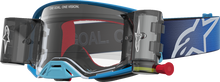 ALPINESTARS GOGGLES Supertech Goggle - Firma - Roll-Off - Blue/Silver - Clear Lens 5100227-7368