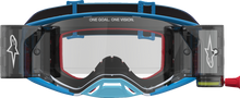 ALPINESTARS GOGGLES Supertech Goggle - Firma - Roll-Off - Blue/Silver - Clear Lens 5100227-7368