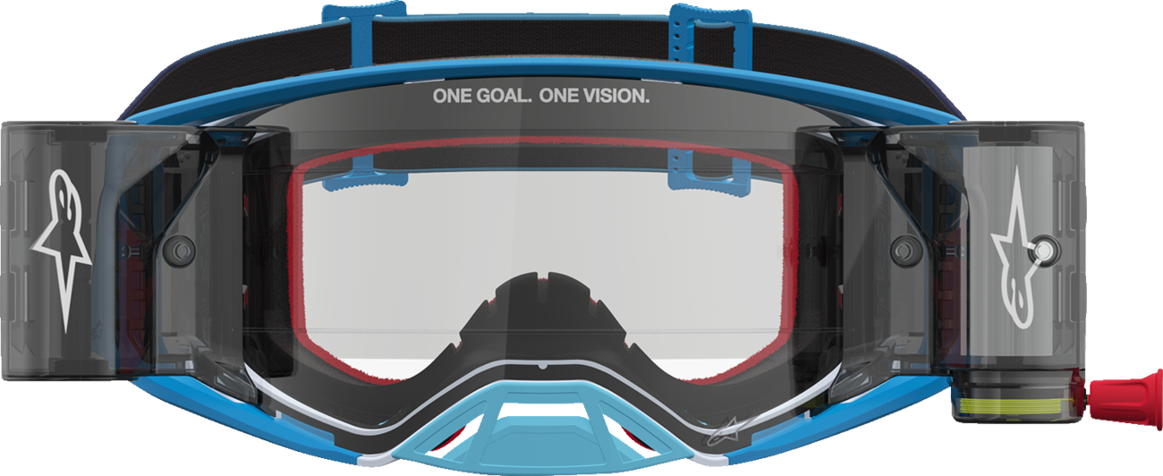 ALPINESTARS GOGGLES Supertech Goggle - Firma - Roll-Off - Blue/Silver - Clear Lens 5100227-7368