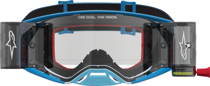 ALPINESTARS GOGGLES Supertech Goggle - Firma - Roll-Off - Blue/Silver - Clear Lens 5100227-7368