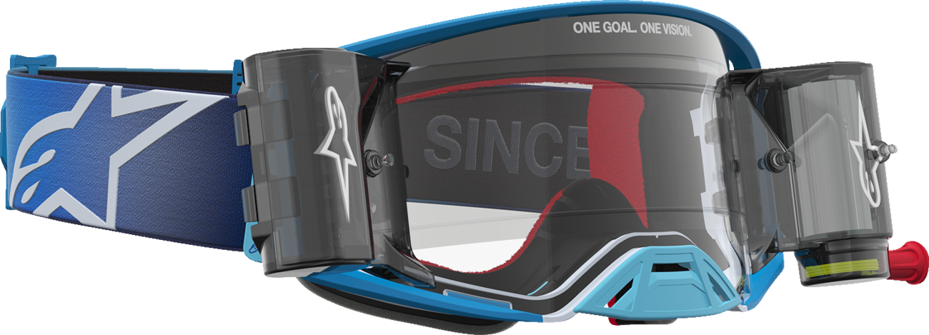 ALPINESTARS GOGGLES Supertech Goggle - Firma - Roll-Off - Blue/Silver - Clear Lens 5100227-7368
