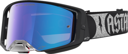 ALPINESTARS GOGGLES Supertech Goggle - Atrox - Black/Silver - Pink Mirror Lens 5100327-1712