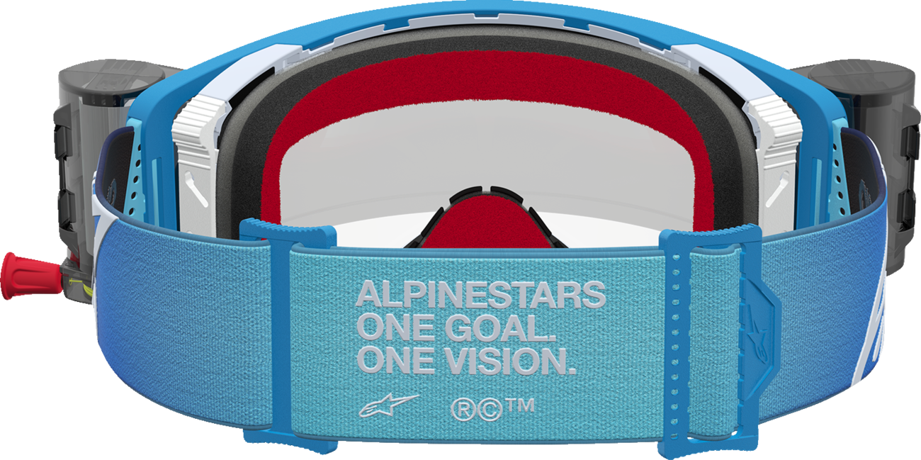 ALPINESTARS GOGGLES Supertech Goggle - Firma - Roll-Off - Blue/Silver - Clear Lens 5100227-7368