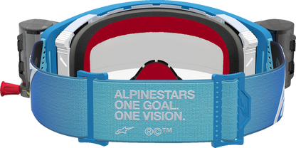 ALPINESTARS GOGGLES Supertech Goggle - Firma - Roll-Off - Blue/Silver - Clear Lens 5100227-7368