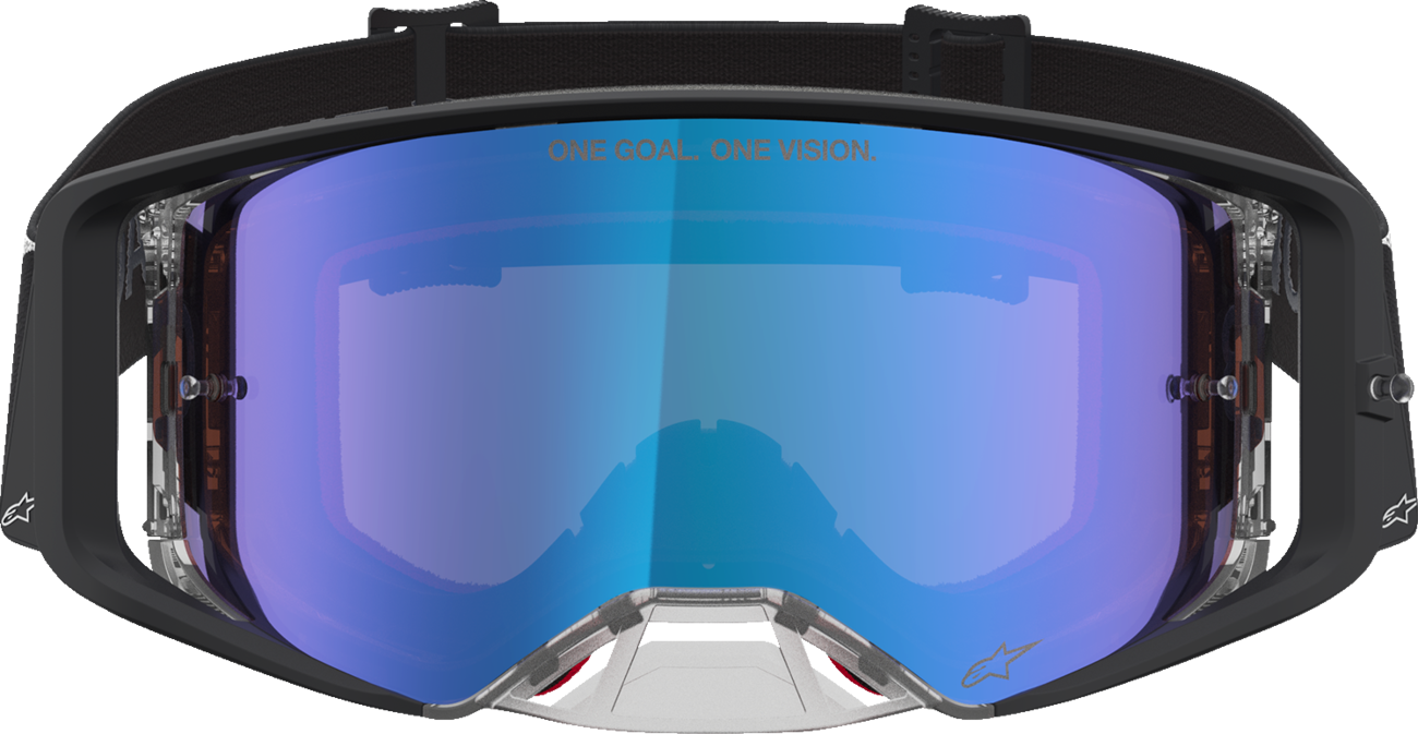 ALPINESTARS GOGGLES Supertech Goggle - Atrox - Black/Silver - Pink Mirror Lens 5100327-1712