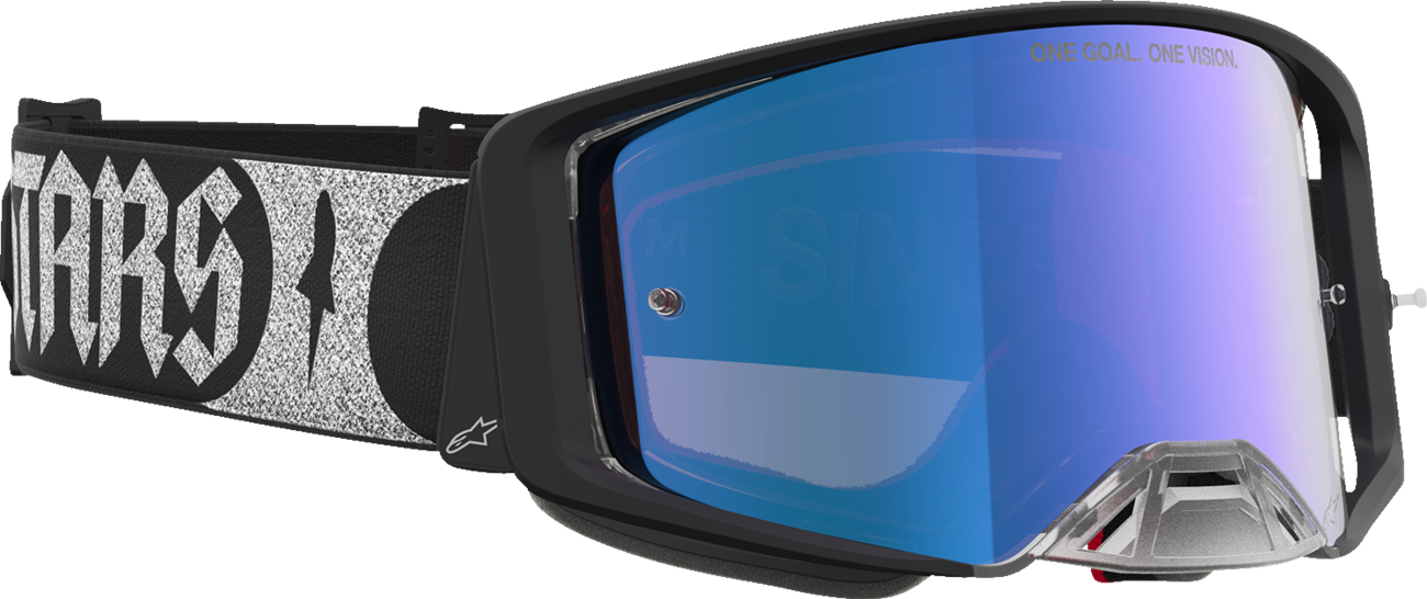 ALPINESTARS GOGGLES Supertech Goggle - Atrox - Black/Silver - Pink Mirror Lens 5100327-1712