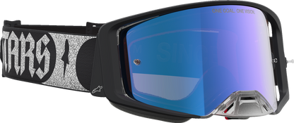 ALPINESTARS GOGGLES Supertech Goggle - Atrox - Black/Silver - Pink Mirror Lens 5100327-1712