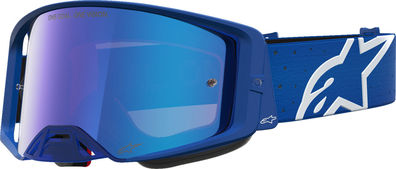 ALPINESTARS GOGGLES Supertech Goggle - Vesta - Blithe BL/White - Blue Mirror Lens 5100727-7353