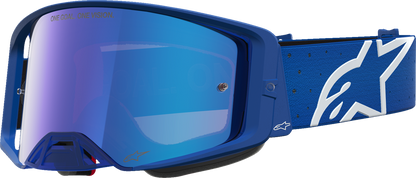 ALPINESTARS GOGGLES Supertech Goggle - Vesta - Blithe BL/White - Blue Mirror Lens 5100727-7353
