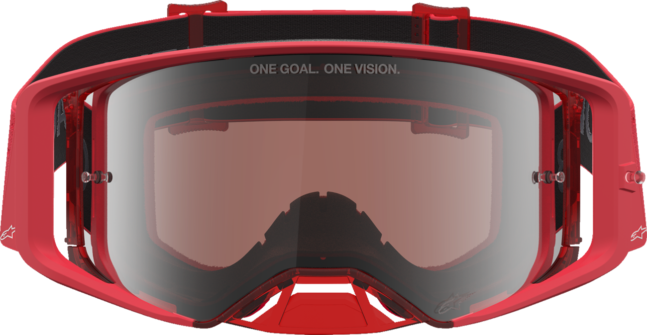 ALPINESTARS GOGGLES Supertech Goggle - Vesta - Fluo Red/Chrome - Silver Mirror Lens 5100727-3231