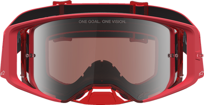 ALPINESTARS GOGGLES Supertech Goggle - Vesta - Fluo Red/Chrome - Silver Mirror Lens 5100727-3231