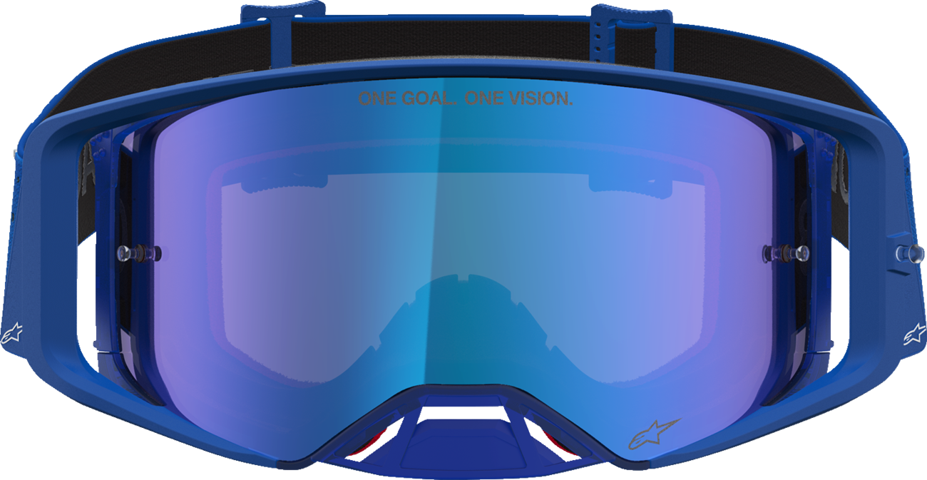 ALPINESTARS GOGGLES Supertech Goggle - Vesta - Blithe BL/White - Blue Mirror Lens 5100727-7353
