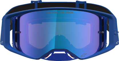 ALPINESTARS GOGGLES Supertech Goggle - Vesta - Blithe BL/White - Blue Mirror Lens 5100727-7353