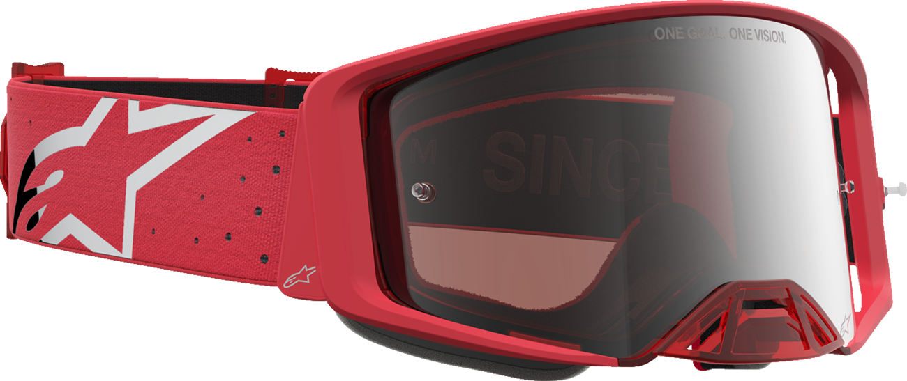 ALPINESTARS GOGGLES Supertech Goggle - Vesta - Fluo Red/Chrome - Silver Mirror Lens 5100727-3231