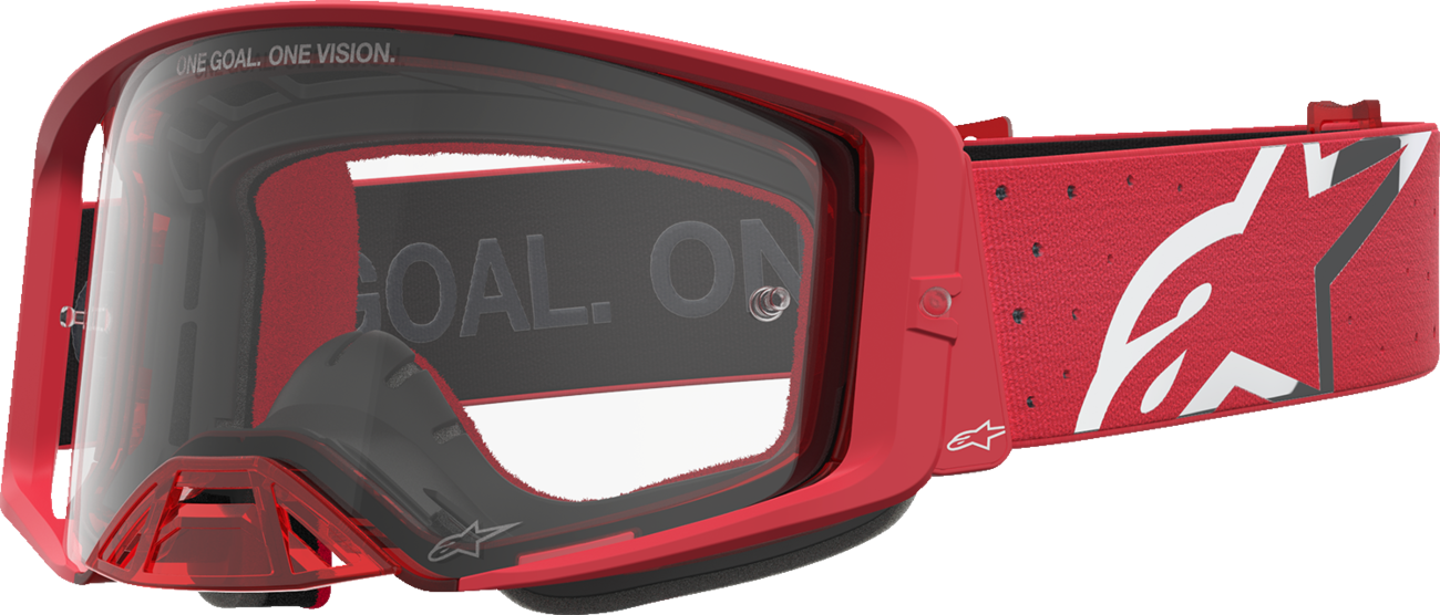 ALPINESTARS GOGGLES Supertech Goggle - Vesta - Chrome/Red - Clear Lens 5100827-3238