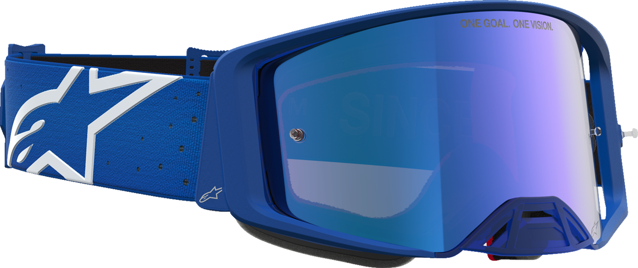 ALPINESTARS GOGGLES Supertech Goggle - Vesta - Blithe BL/White - Blue Mirror Lens 5100727-7353