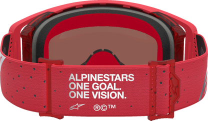 ALPINESTARS GOGGLES Supertech Goggle - Vesta - Fluo Red/Chrome - Silver Mirror Lens 5100727-3231