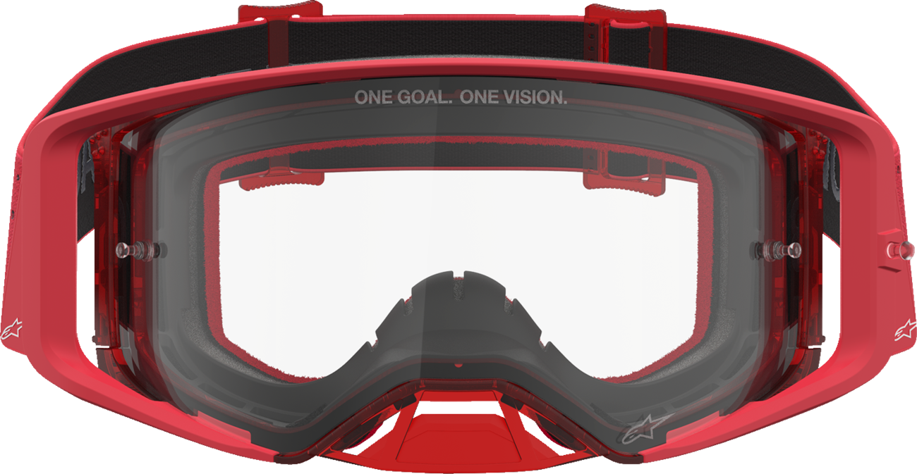 ALPINESTARS GOGGLES Supertech Goggle - Vesta - Chrome/Red - Clear Lens 5100827-3238