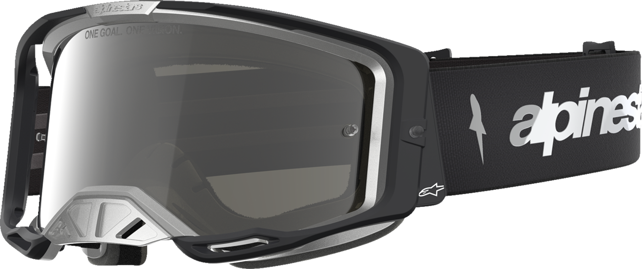 ALPINESTARS GOGGLES Vision 8 Goggle - Amber - Black/Silver - Silver Mirror Lens 5101427-1728