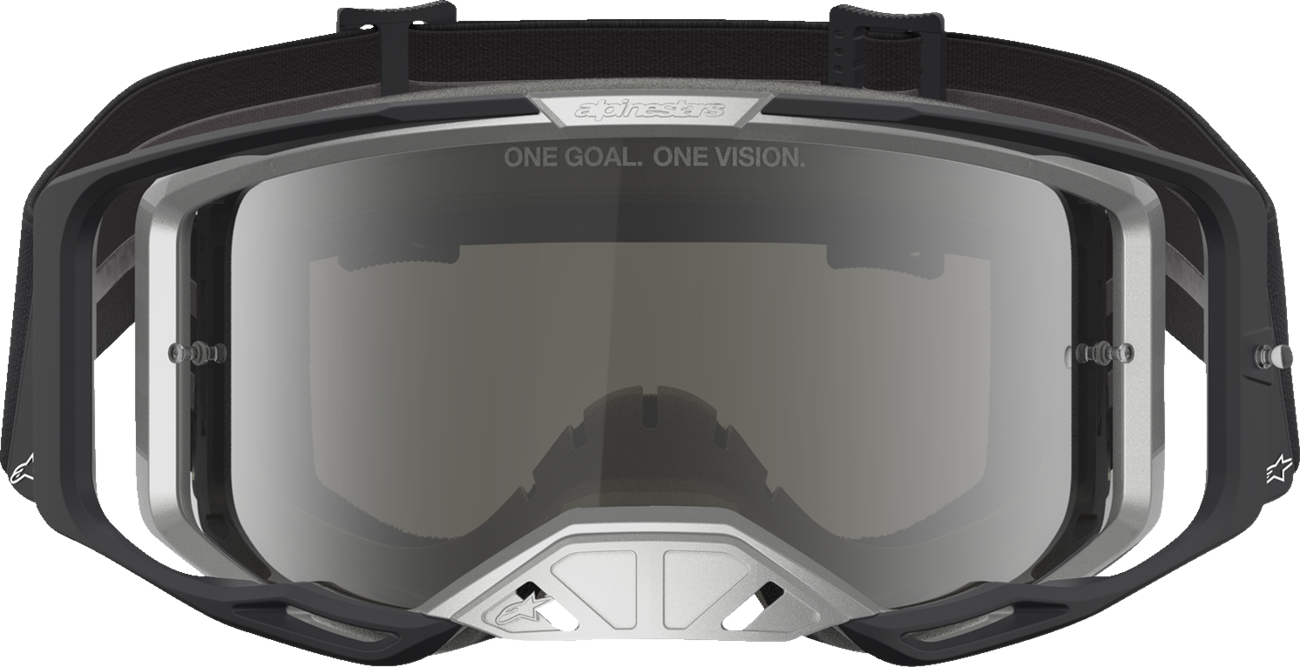 ALPINESTARS GOGGLES Vision 8 Goggle - Amber - Black/Silver - Silver Mirror Lens 5101427-1728