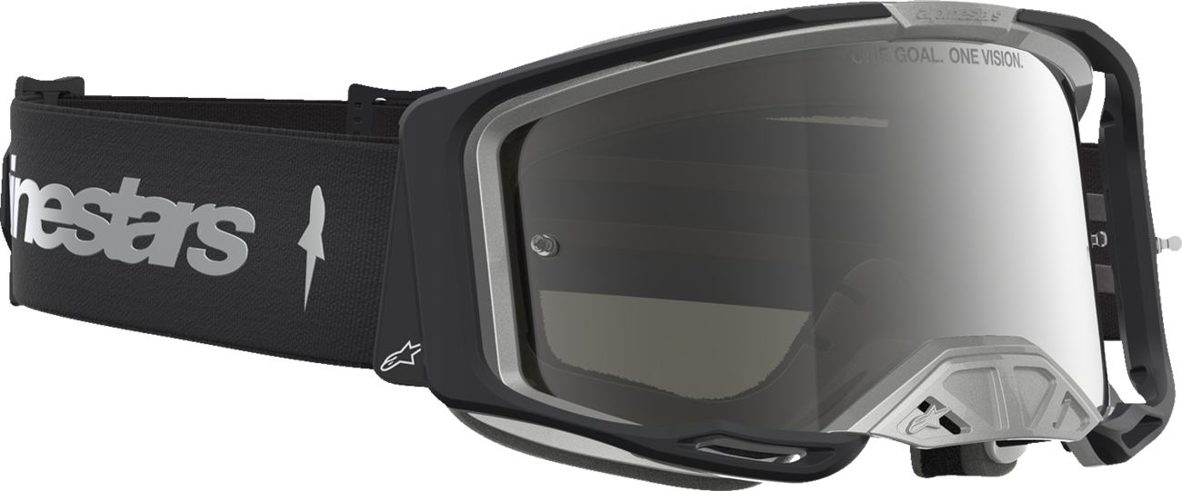 ALPINESTARS GOGGLES Vision 8 Goggle - Amber - Black/Silver - Silver Mirror Lens 5101427-1728