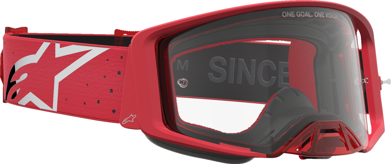 ALPINESTARS GOGGLES Supertech Goggle - Vesta - Chrome/Red - Clear Lens 5100827-3238