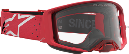 ALPINESTARS GOGGLES Supertech Goggle - Vesta - Chrome/Red - Clear Lens 5100827-3238