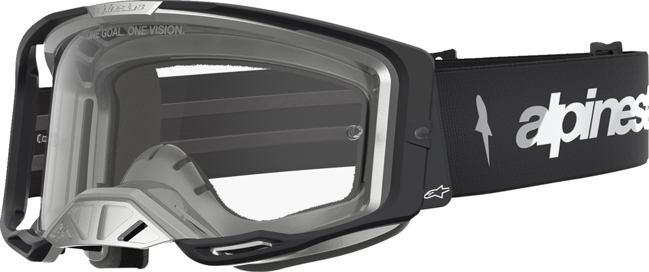 ALPINESTARS GOGGLES Vision 8 Goggle - Amber - Black/Silver - Clear Lens 5101527-1742