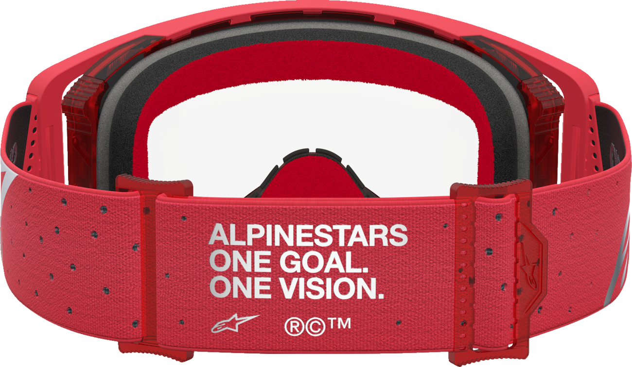 ALPINESTARS GOGGLES Supertech Goggle - Vesta - Chrome/Red - Clear Lens 5100827-3238
