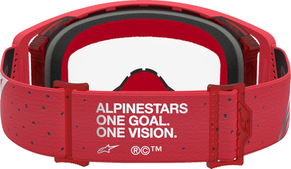 ALPINESTARS GOGGLES Supertech Goggle - Vesta - Chrome/Red - Clear Lens 5100827-3238
