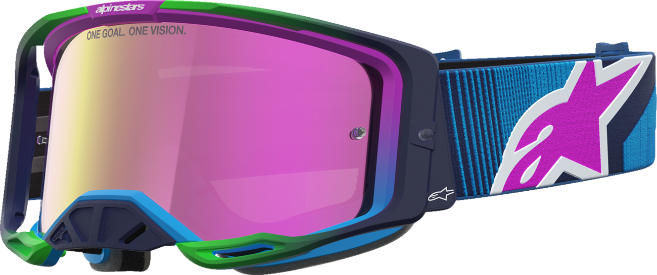ALPINESTARS GOGGLES Vision 8 Goggle - Maven - Blithe Blue/Purple - Pink Mirror Lens 5101627-7358